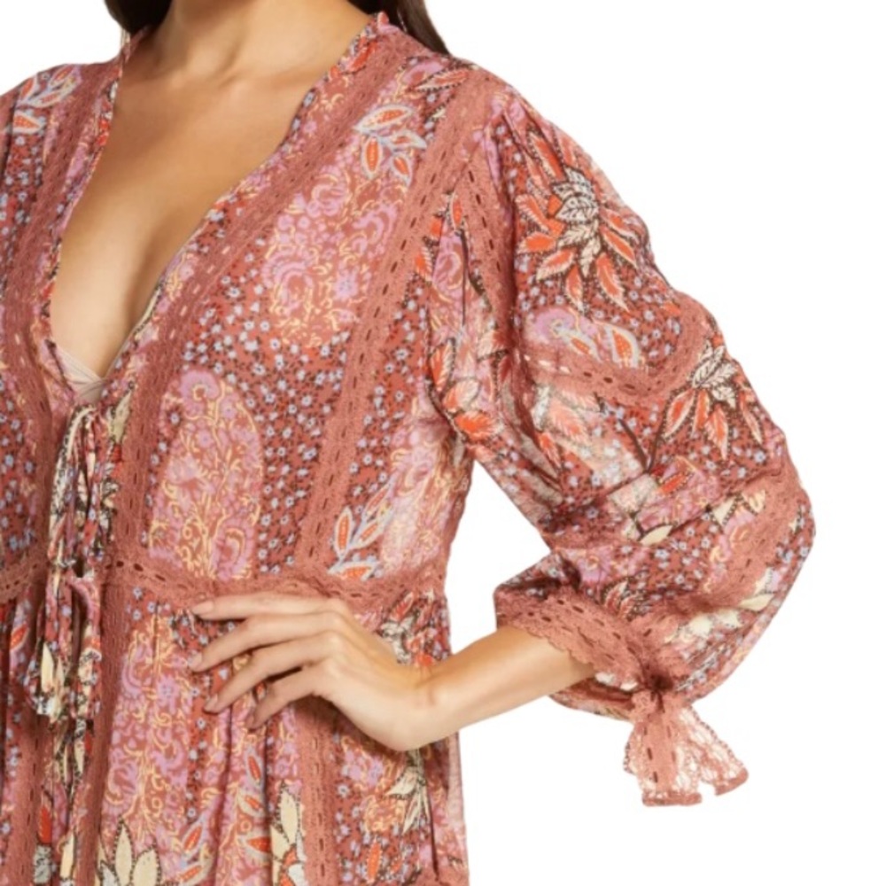 Free People Grasslands Kimono Rose - Picture 7 of 9